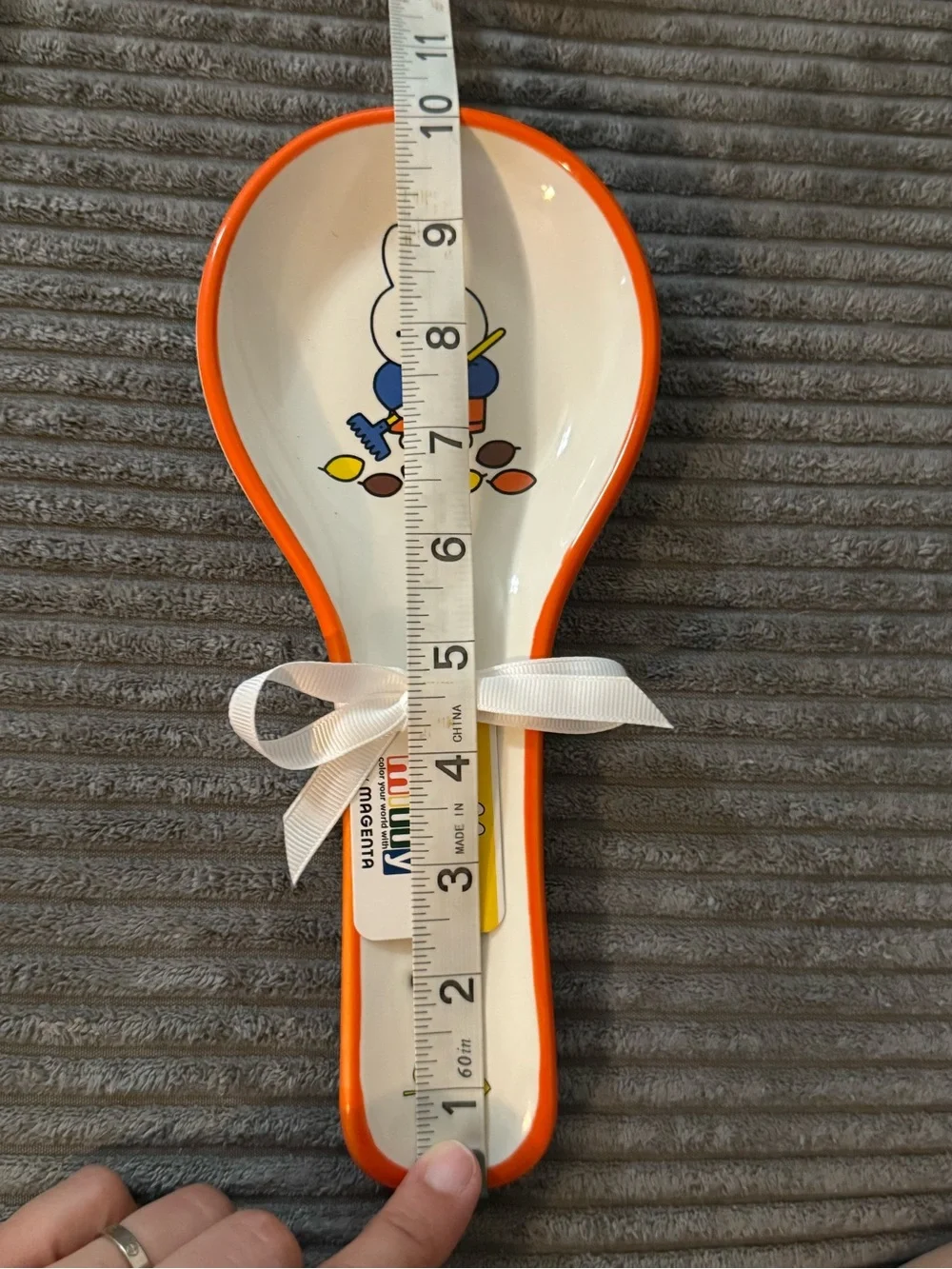 miffy White Ceramic Spoon Rest w/ Orange Accents- Fall Themed- NWT